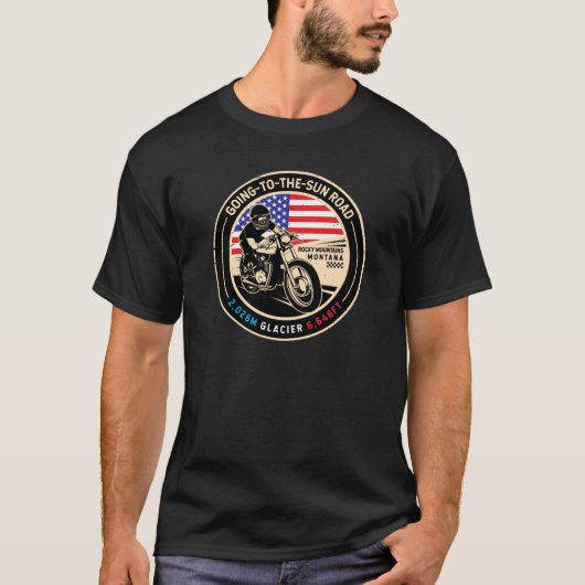 Naar de Sun Road Montana-motor T-shirt (Voorkant)