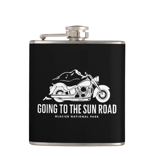 Naar de Sun Road Montana Motorcycle gaan Heupfles (Voorkant)