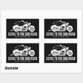 Naar de Sun Road Montana Motorcycle gaan Rechthoekige Sticker (Vel)