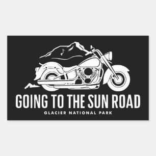 Naar de Sun Road Montana Motorcycle gaan Rechthoekige Sticker