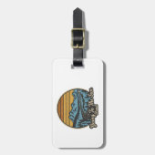 Naar de Sun Road Montana Retro Bagagelabel (Voorkant verticaal)