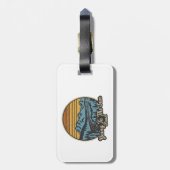 Naar de Sun Road Montana Retro Bagagelabel (Achterkant verticaal)