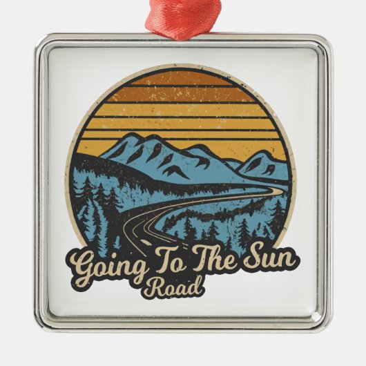 Naar de Sun Road Montana Retro Metalen Ornament (Voorkant)