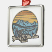 Naar de Sun Road Montana Retro Metalen Ornament (Links)