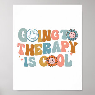 Naar de therapie is cool retro-feministisch poster