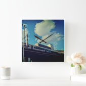 Naar de trein kijken vierkante klok (Huis)