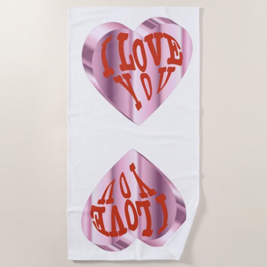 Naar de Valentijn van het strand Strandlaken (Voorkant)