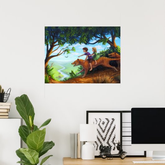 Naar de vallei van de megafauna poster (Thuiskantoor)