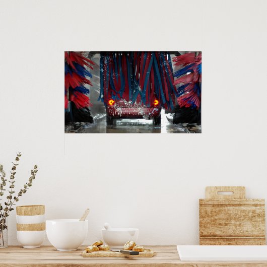 naar de wasmachine gaan poster (Keuken)