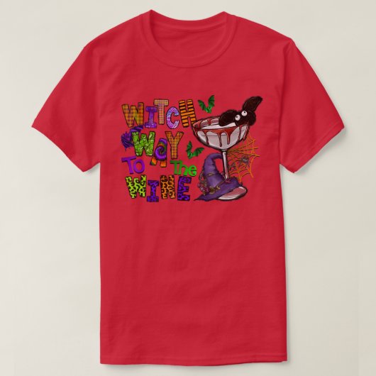 Naar de wijn kijken, grappige Halloween Drink Wi T-shirt (Design voorkant)
