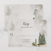 Naar de wilde dennenbomen Rustic bruiloft | RSVP Kaartje (Voorkant / Achterkant)