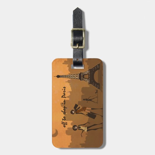 naar de winkel in Parijs Bagagelabel (Voorkant verticaal)