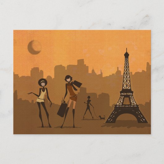 naar de winkel in Parijs Briefkaart (Voorkant)