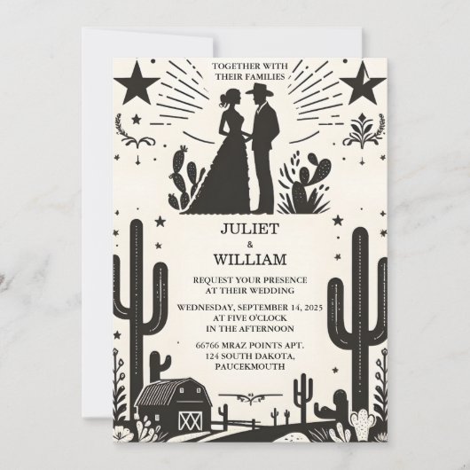 Naar de woestijn Rodeo Retro Paard Rustieke Wester Kaart (Voorkant)