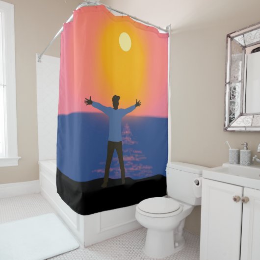 Naar de zon begroeten douchegordijn (In situ)