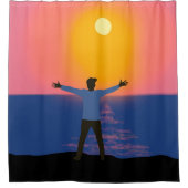 Naar de zon begroeten douchegordijn (Voorkant)