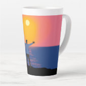 Naar de zon begroeten latte mok (Rechterhoek)