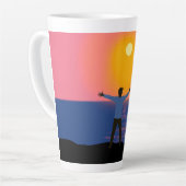 Naar de zon begroeten latte mok (Linkerhoek)
