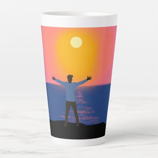 Naar de zon begroeten latte mok (Voorkant)