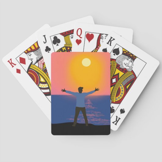 Naar de zon begroeten pokerkaarten (Achterkant)