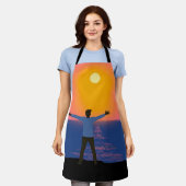 Naar de zon begroeten schort (Gedragen)