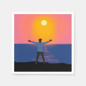 Naar de zon begroeten servet (Voorkant)