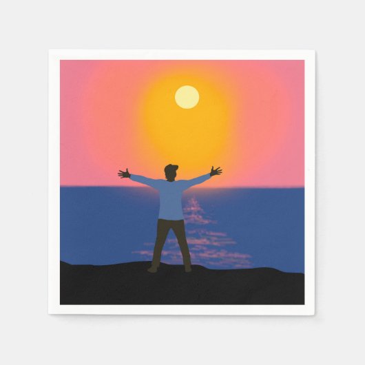 Naar de zon begroeten servet (Voorkant)