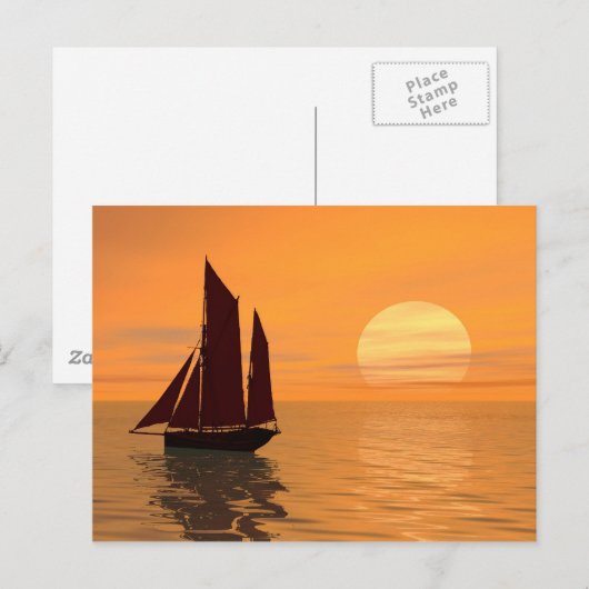 Naar de zon vliegen briefkaart (Voorkant / Achterkant)