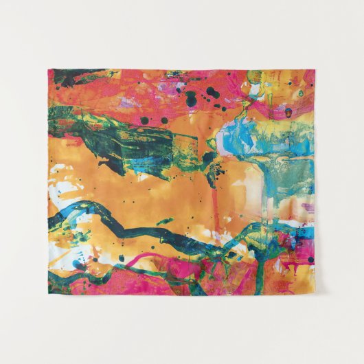 Naar de zonsondergang Abstract Schilderkunst Kunst Wandkleed (Voorkant (horizontaal))