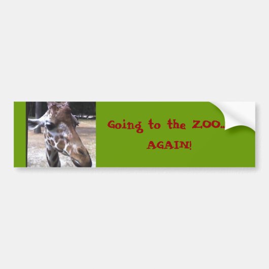 Naar de ZOO... Bumpersticker (Voorkant)