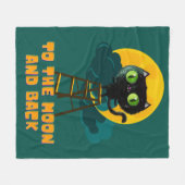 Naar de zwarte motorkat van de maan en de rug fleece deken (Voorkant (Horizontaal))