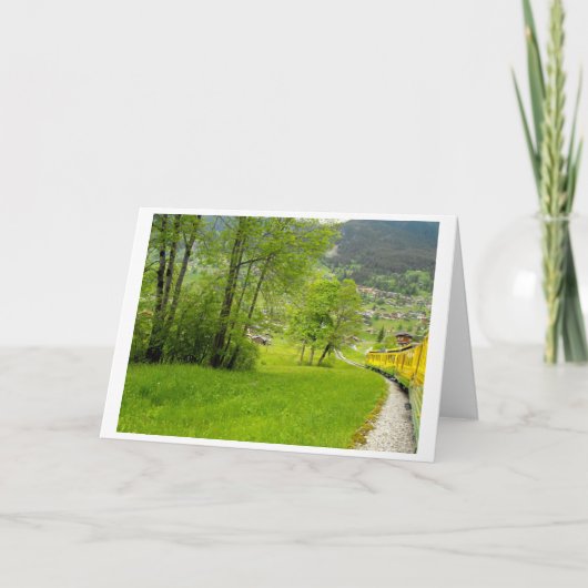 Naar de Zwitserse vallei met de trein Feestdagen Kaart (Voorkant)