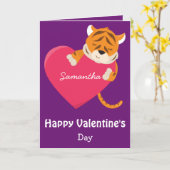 Naar een dochter op de Valentijnsdag Tiger Kaart (Gele Bloem)