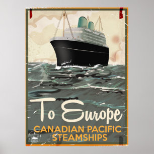 Naar een Europese  Canadese reisposter Poster