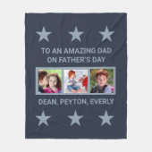 Naar een geweldige papa aangepaste foto's en tekst fleece deken (Voorkant)
