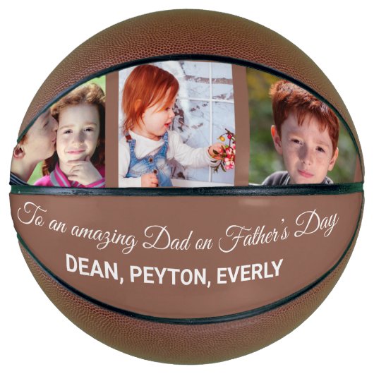 Naar een geweldige vader op Vaderdag Custom Photos Basketbal (Voorkant)
