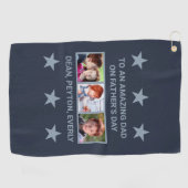 Naar een geweldige vader op Vaderdag Custom Photos Golfhanddoek (Horizontaal)