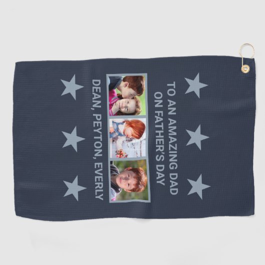 Naar een geweldige vader op Vaderdag Custom Photos Golfhanddoek (Horizontaal)