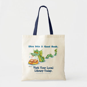 Naar een goed boek duiken. tote bag