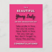 Naar een mooie jongedame op haar Afstuderen dag 2 Briefkaart (Voorkant)