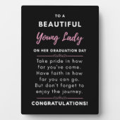 Naar een mooie jongedame op haar Afstuderen dag Fotoplaat (voorkant)