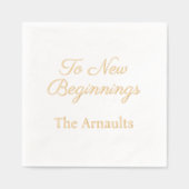 Naar een nieuw begin Elegant en gepersonaliseerd Folie Servetten (Voorkant)