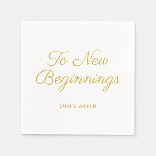 Naar een nieuw begin Elegant Gepersonaliseerd Servet (Voorkant)