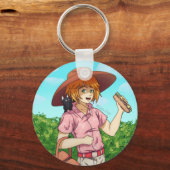 Naar een picknick met een kat sleutelhanger (Voorkant)