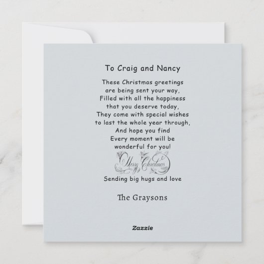 Naar een speciaal paar kerst Kaart (Achterkant)