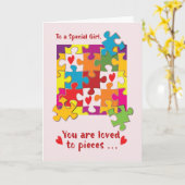 Naar een speciale meisjesValentijn Puzzle Love to  Kaart (Gele Bloem)