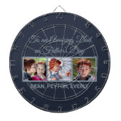 Naar een verbluffende vader op vaders Dag Foto Dartbord (Voorkant)