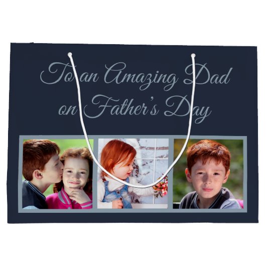 Naar een verbluffende vader op vaders Dag Foto Groot Cadeauzakje (Achterkant)