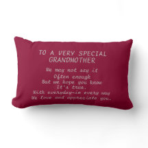 NAAR EEN ZEER SPECIALE GRANDMOTHER LUMBAR PILLOW