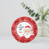 Naar een zoet meisje uit de kerstman. kerstKaart (Staand voorkant)